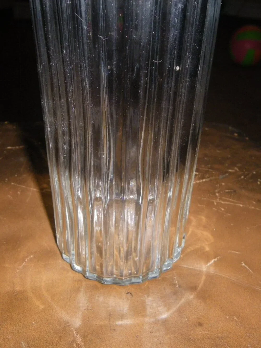 Vintage Glass Decanter w/ Ribbed Sides